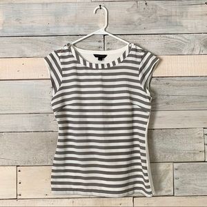 EUC Banana Republic Gray Stripe Top